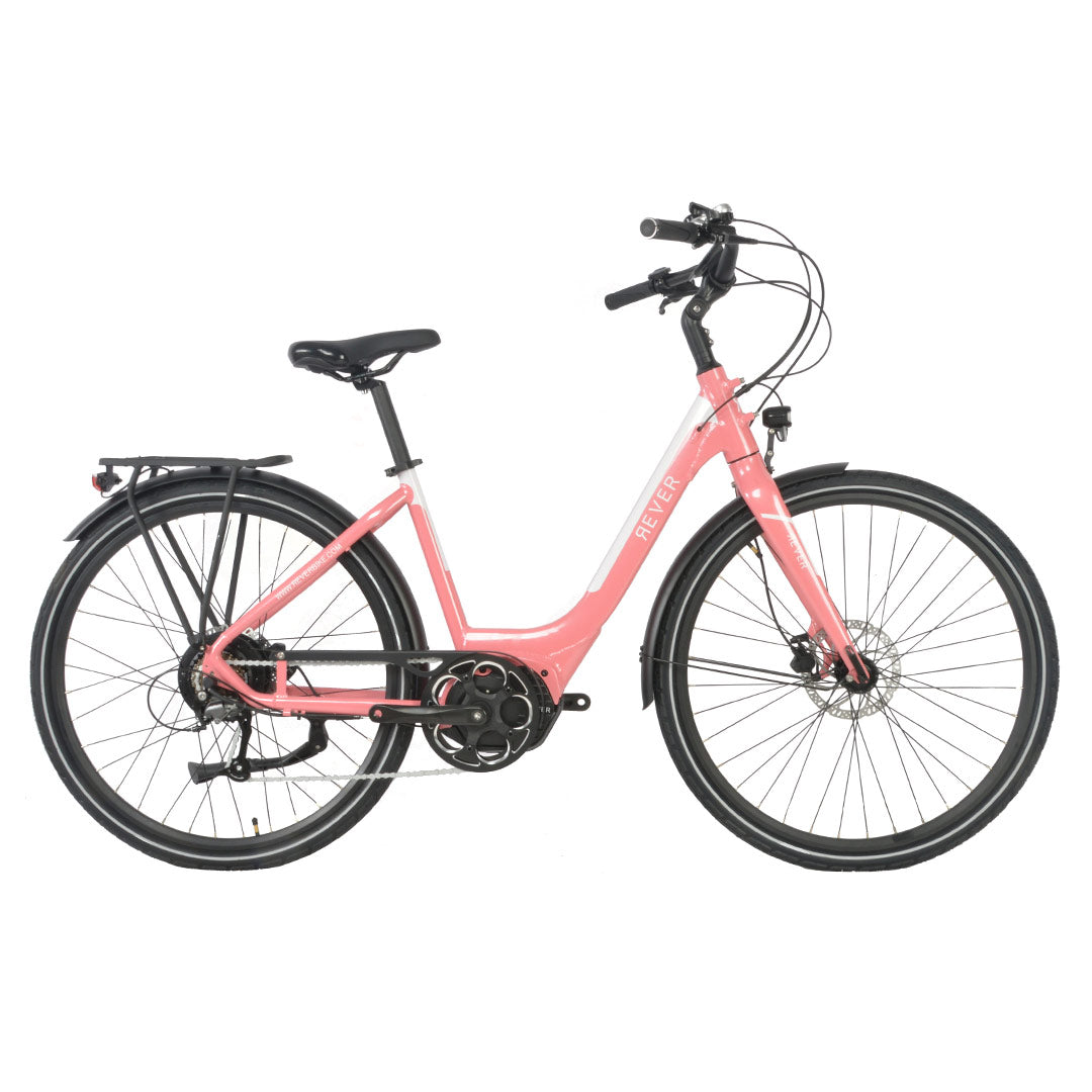 REVER BIKE URBAN ROME - Women's Step Through Electric Bike White/Silver