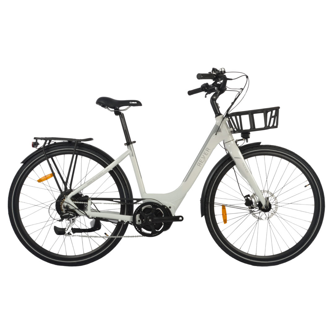 REVER BIKE URBAN ROME - Women's Step Through Electric Bike White/Silver