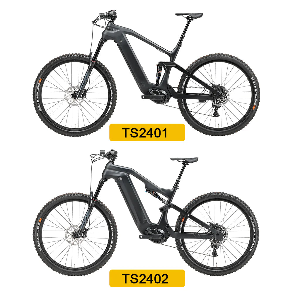 AMZ TS2401 - 11 Speed Carbon Fiber Electric Mountain Bike Bafang 48V 500W Motor Ebike (960WH - 125NM)