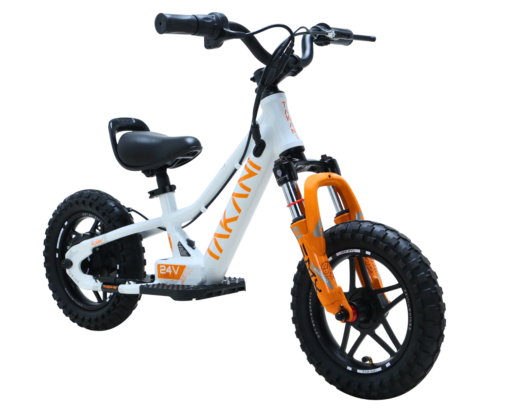 Takani Electric Balance Bike 12'' - TK1224-RS White Orange