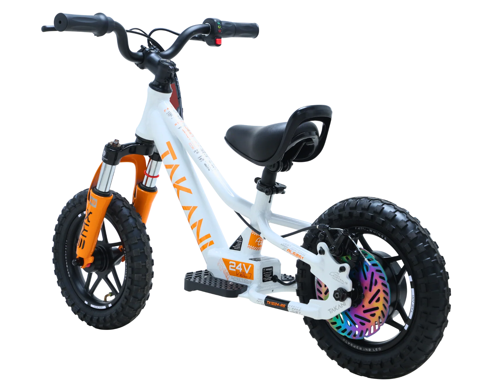 Takani Electric Balance Bike 12'' - TK1224-RS White Orange
