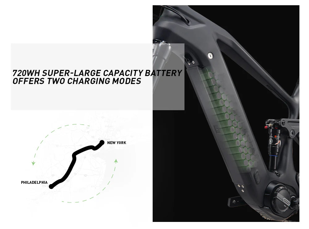 AMZ - 11 Speed Carbon Fiber Electric Mountain Bike Bafang 48V 500W Motor Ebike