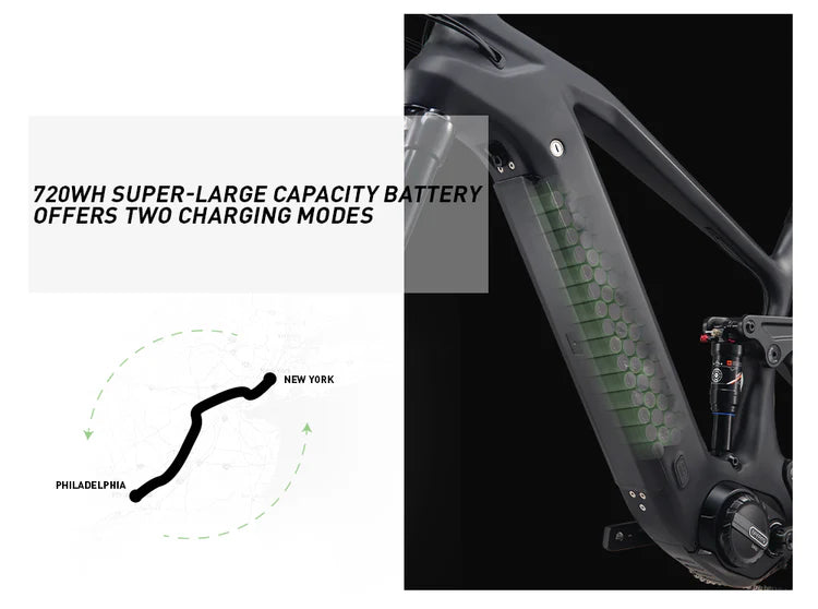 AMZ TS2402 Carbon Fiber Electric Mountain Bike SRAM 11 Speed 960WH Motor Full Suspension eMTB