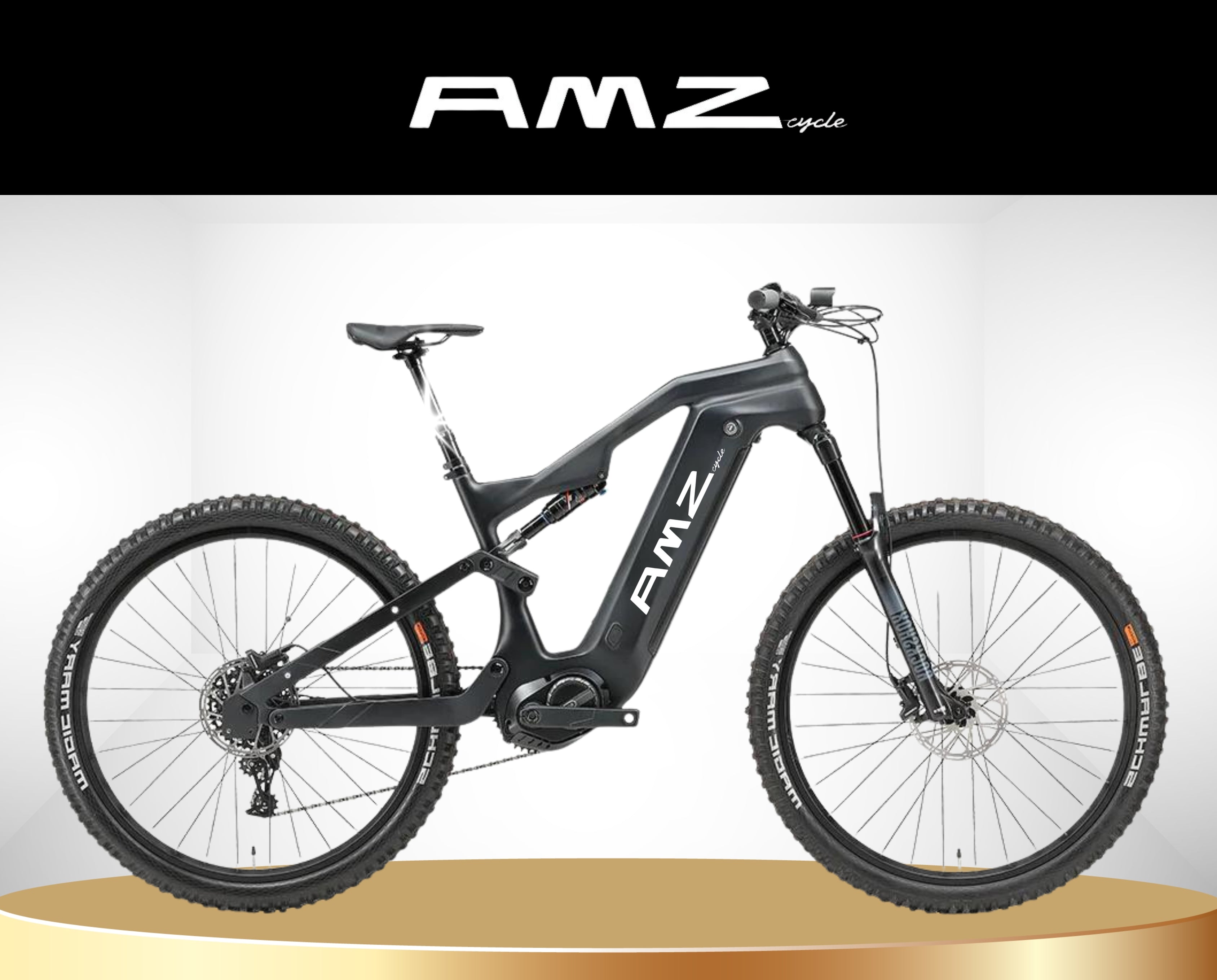 AMZ - 11 Speed Carbon Fiber Electric Mountain Bike Bafang 48V 500W Motor Ebike